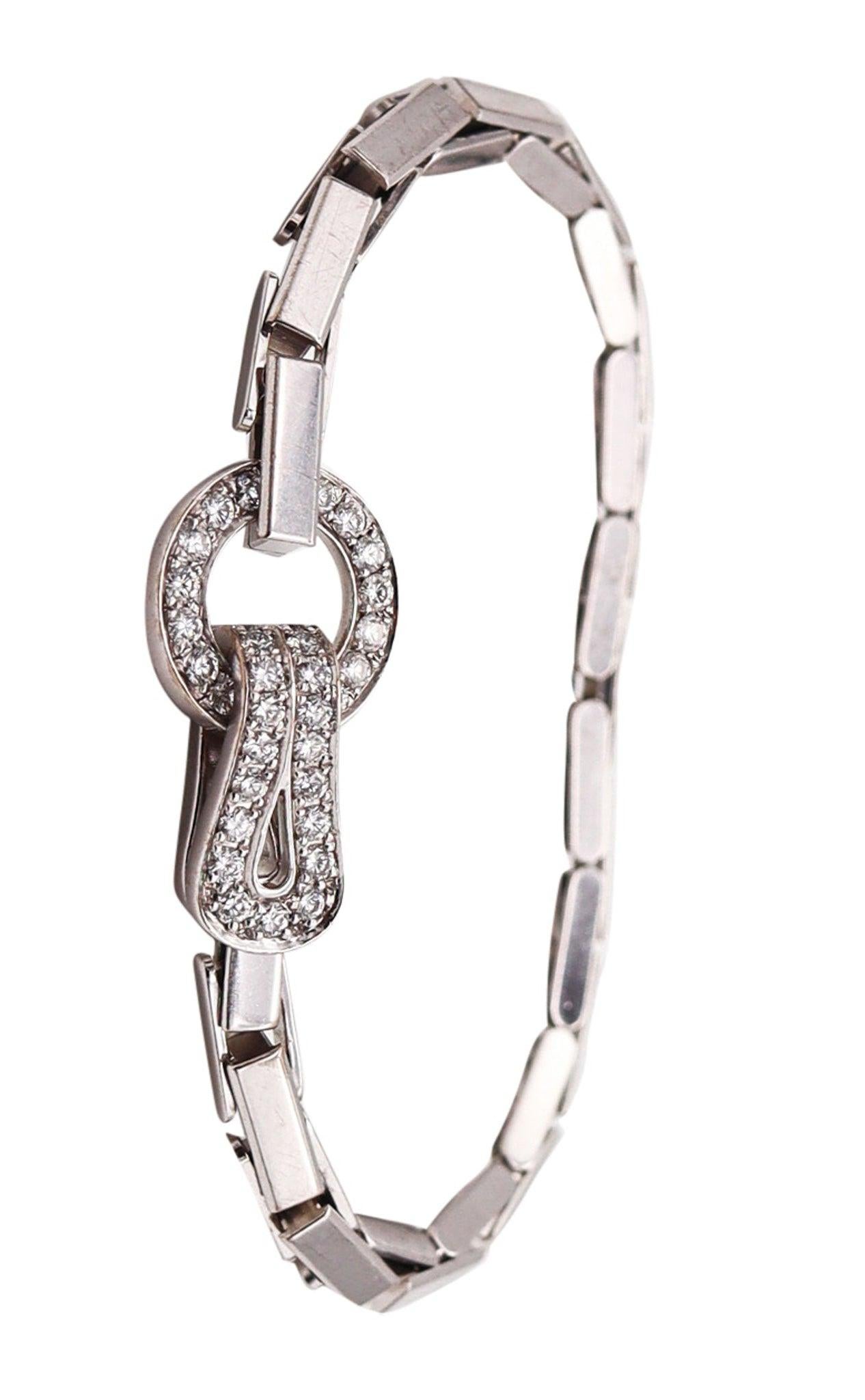 CARTIER Paris Agraph Buckle Bracelet In 18Kt Gold With 1.75 Cwt In VVS Diamonds For Sale