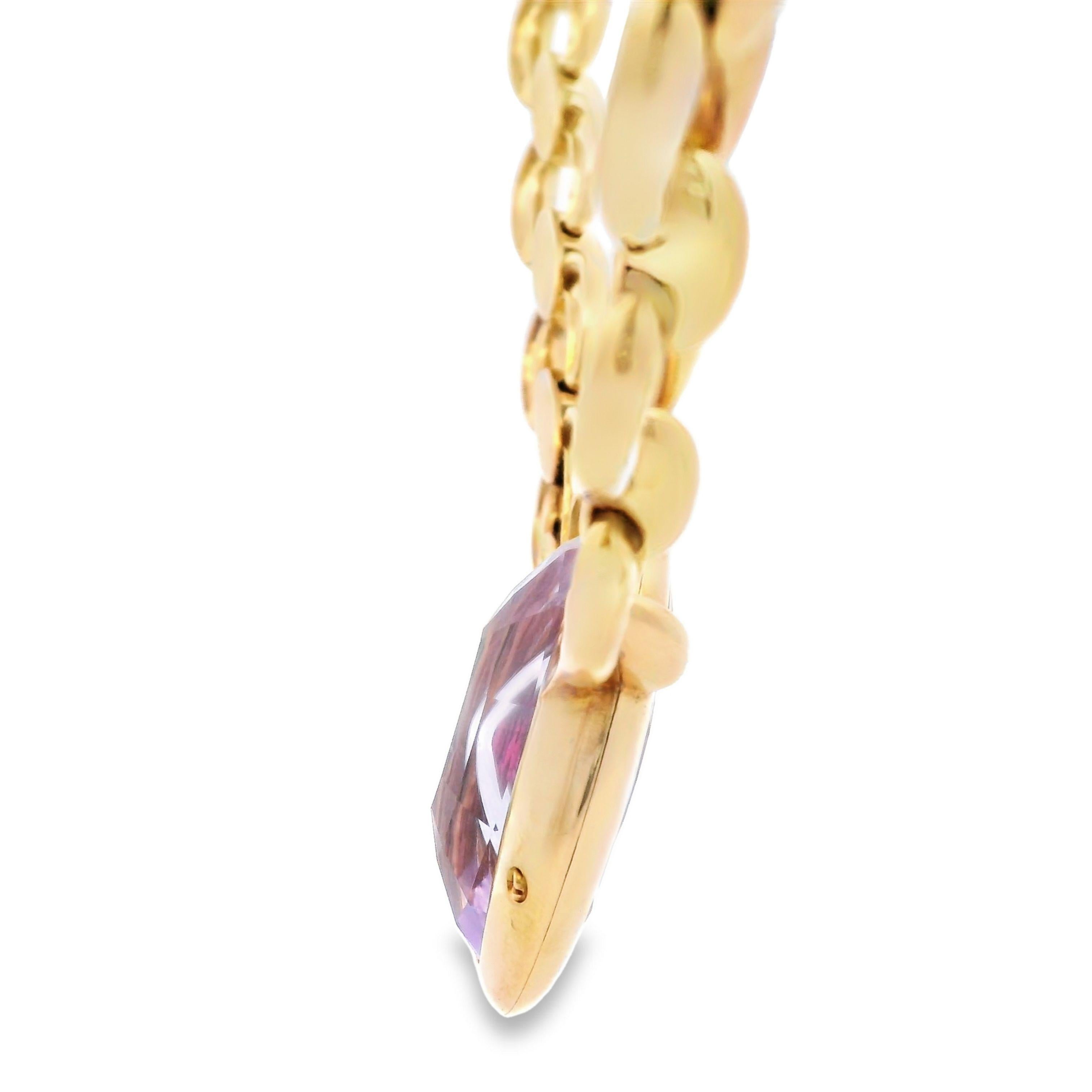 Cartier Paris Amethyst Garnet Invisible Set Pendant Necklace in 18K Yellow Gold 3