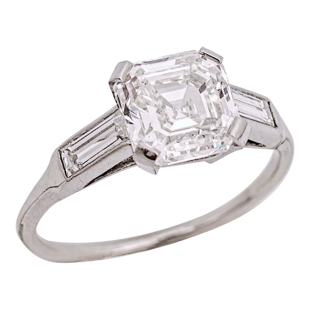 Cartier Paris, Antique Asscher Cut GIA 1, 83 Carat G/VVS2 Diamond Ring, C. 1920