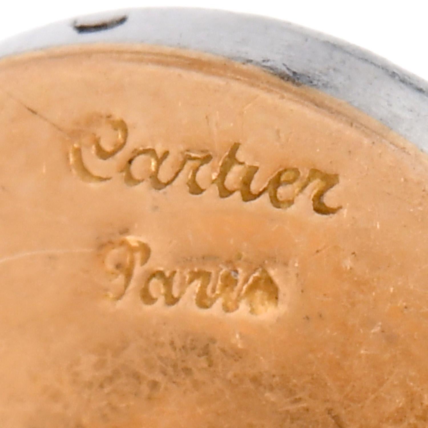 Cartier  París Antiguo  Platino Diamante Esmalte Oro  Gemelos Corte rosa en venta