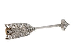Cartier Paris Antique Rose Diamond Set Gold Platinum Jabot Pin