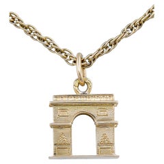 Cartier Paris Arc De Triomphe Gold Charm Pendant