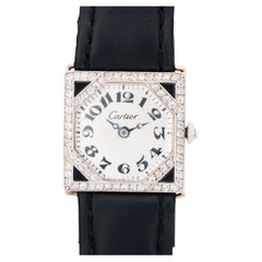 Cartier, Orologio da polso in platino con diamanti e onice Art Deco 1920 di Parigi