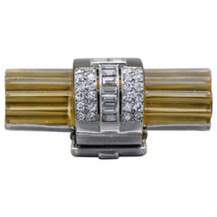 Cartier Paris Art Deco 1920s, Platinum, Diamond and Citrine Brooch