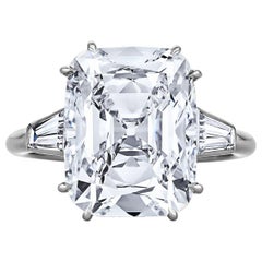 Antique Cartier Paris Art Deco 7.17 Carat Cushion Cut Diamond Platinum Engagement Ring