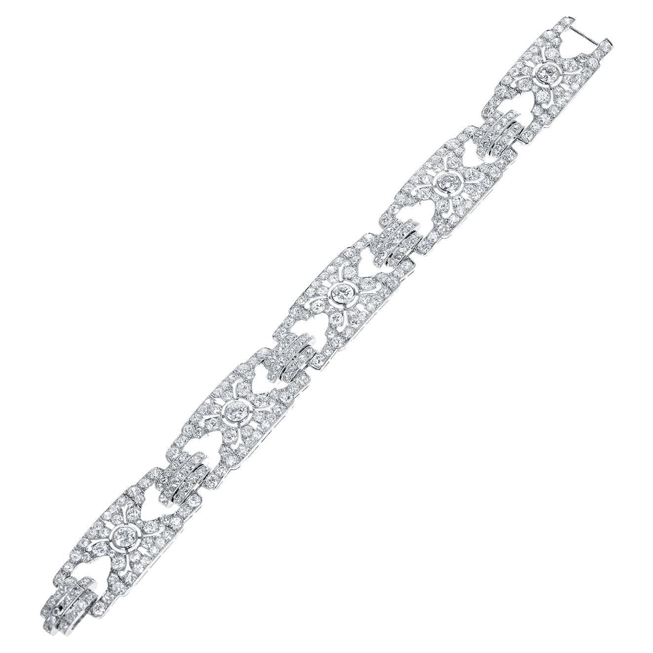 Cartier Paris Art Deco Diamond Bracelet, French Marks, Platinum