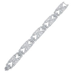 Used Cartier Paris Art Deco Diamond Bracelet, French Marks, Platinum