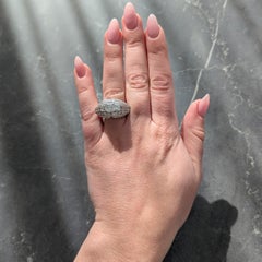 Cartier Paris Art Deco Diamond Platinum Vintage 1930's French Bombé Ring