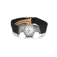 Cartier Paris Art Deco Platinum Diamond Wristwatch, Circa 1913