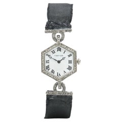 Cartier Paris Art Deco Platinum Diamond Wristwatch, Circa 1913