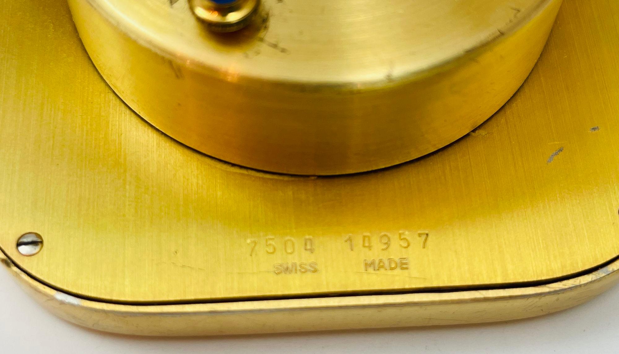 Cartier Paris Art Deco Orologio da tavolo da viaggio placcato oro 24 carati in vendita 4