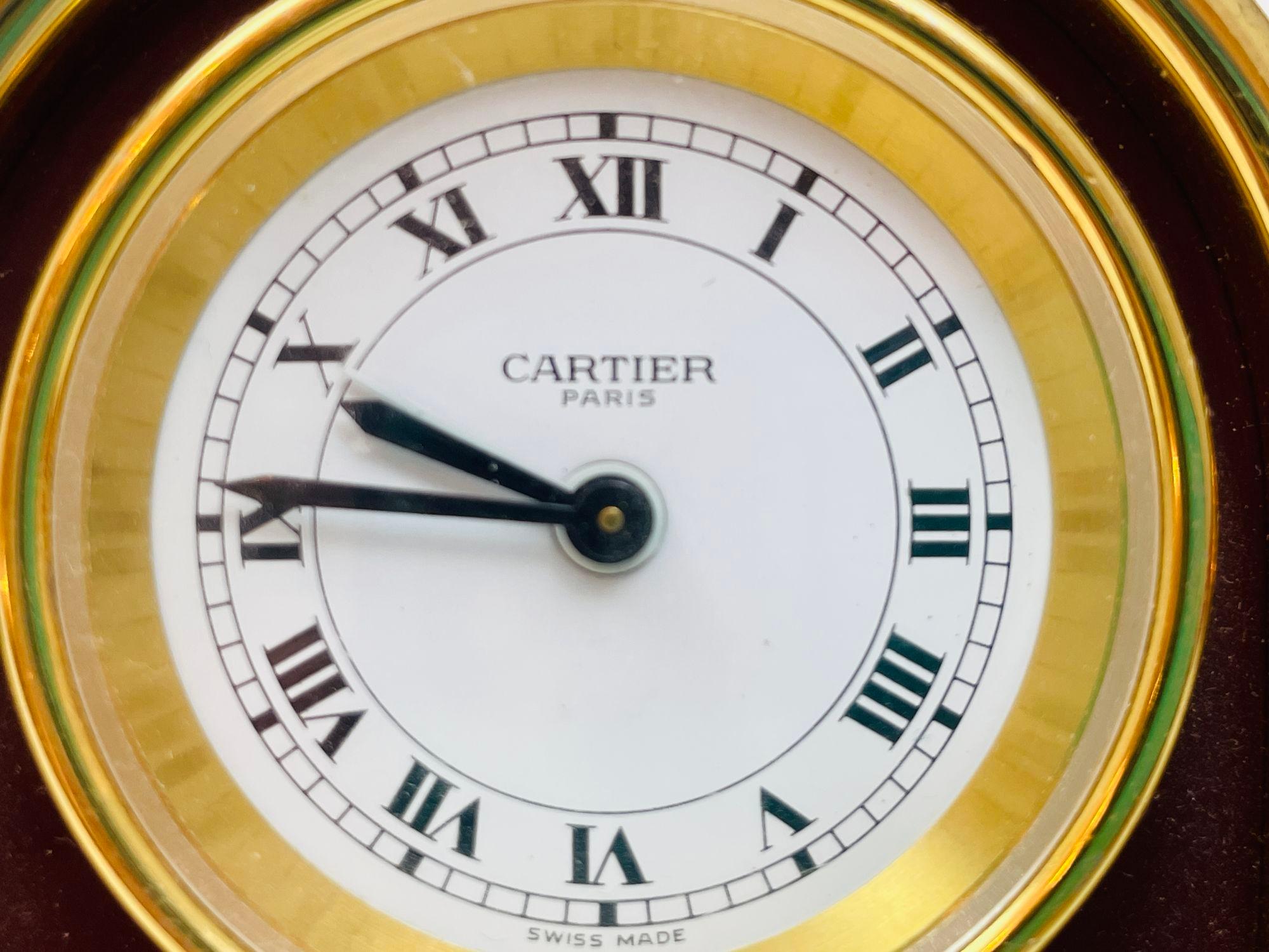 Cartier Paris Art Deco Orologio da tavolo da viaggio placcato oro 24 carati In condizioni buone in vendita a North Hollywood, CA