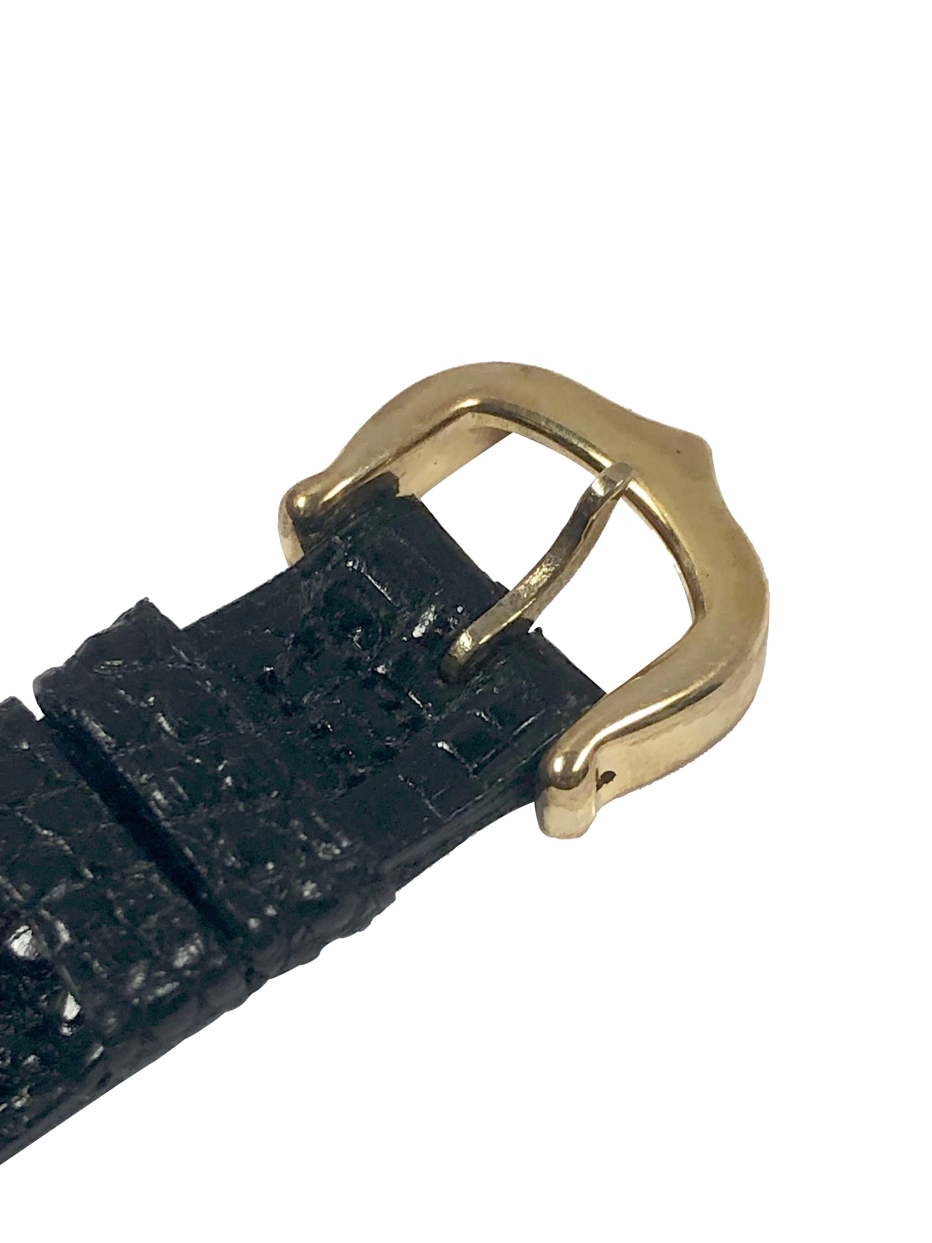 Cartier Paris Baignoire Damenarmbanduhr aus Gelbgold und Diamant-Quarz 3