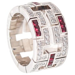 CARTIER Paris Baiser Du Dragon Band Ring In 18Kt Gold With Diamonds & Rubies