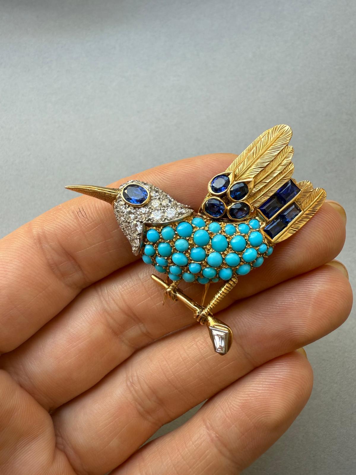 Baguette Cut Cartier Paris Bird Brooch For Sale