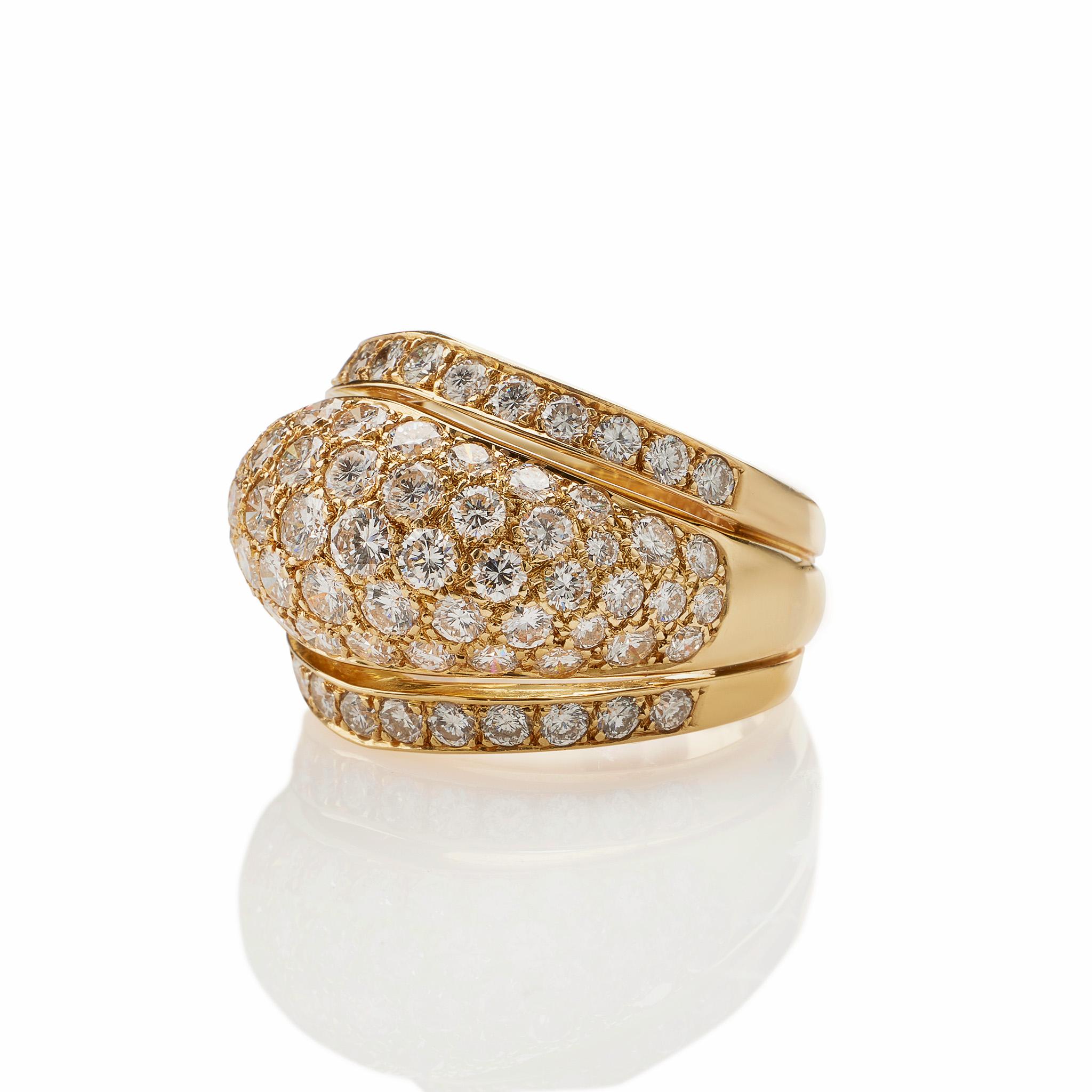 Cartier Paris Bombé Diamond Ring In Excellent Condition For Sale In New York, NY