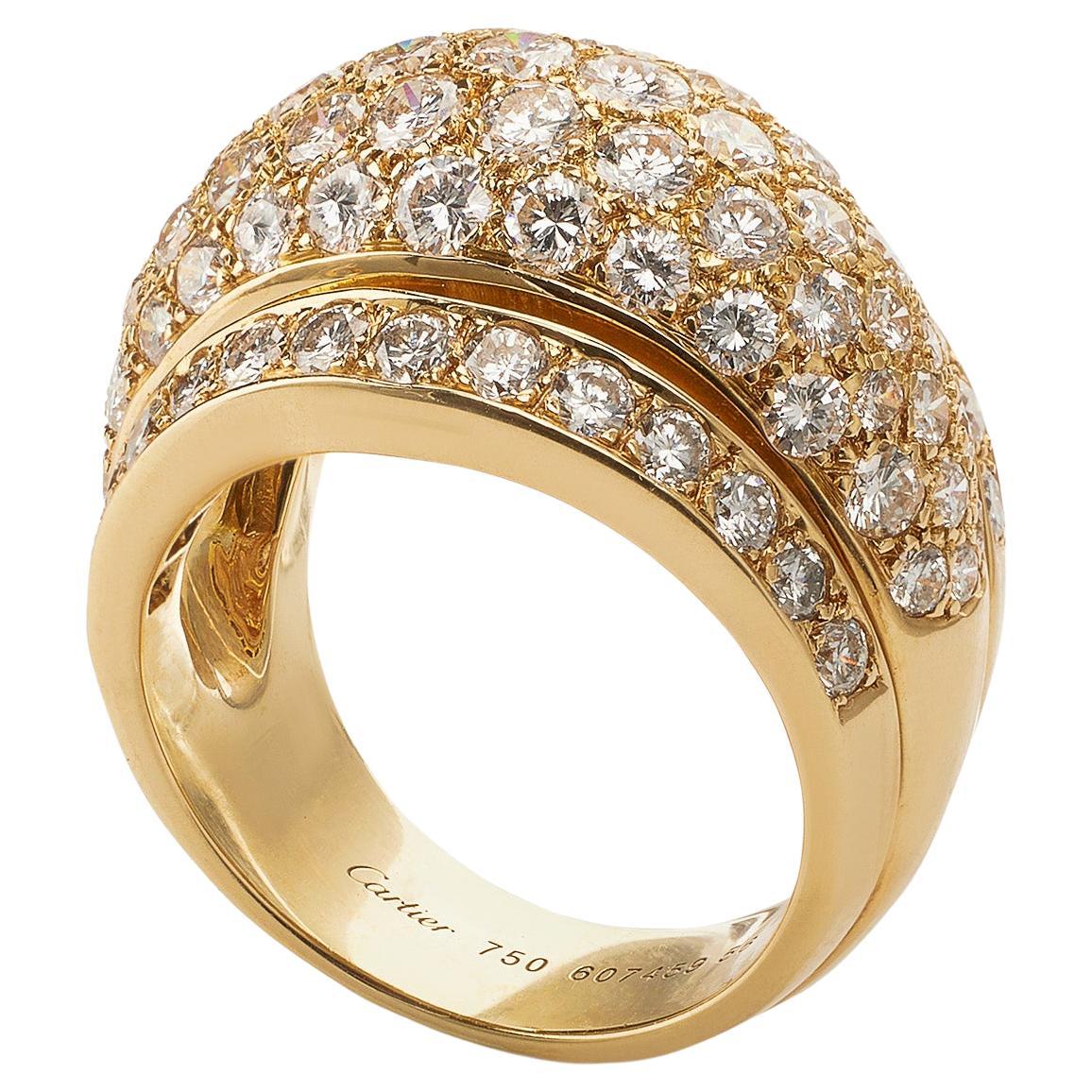 Cartier Paris Bombé Diamond Ring For Sale