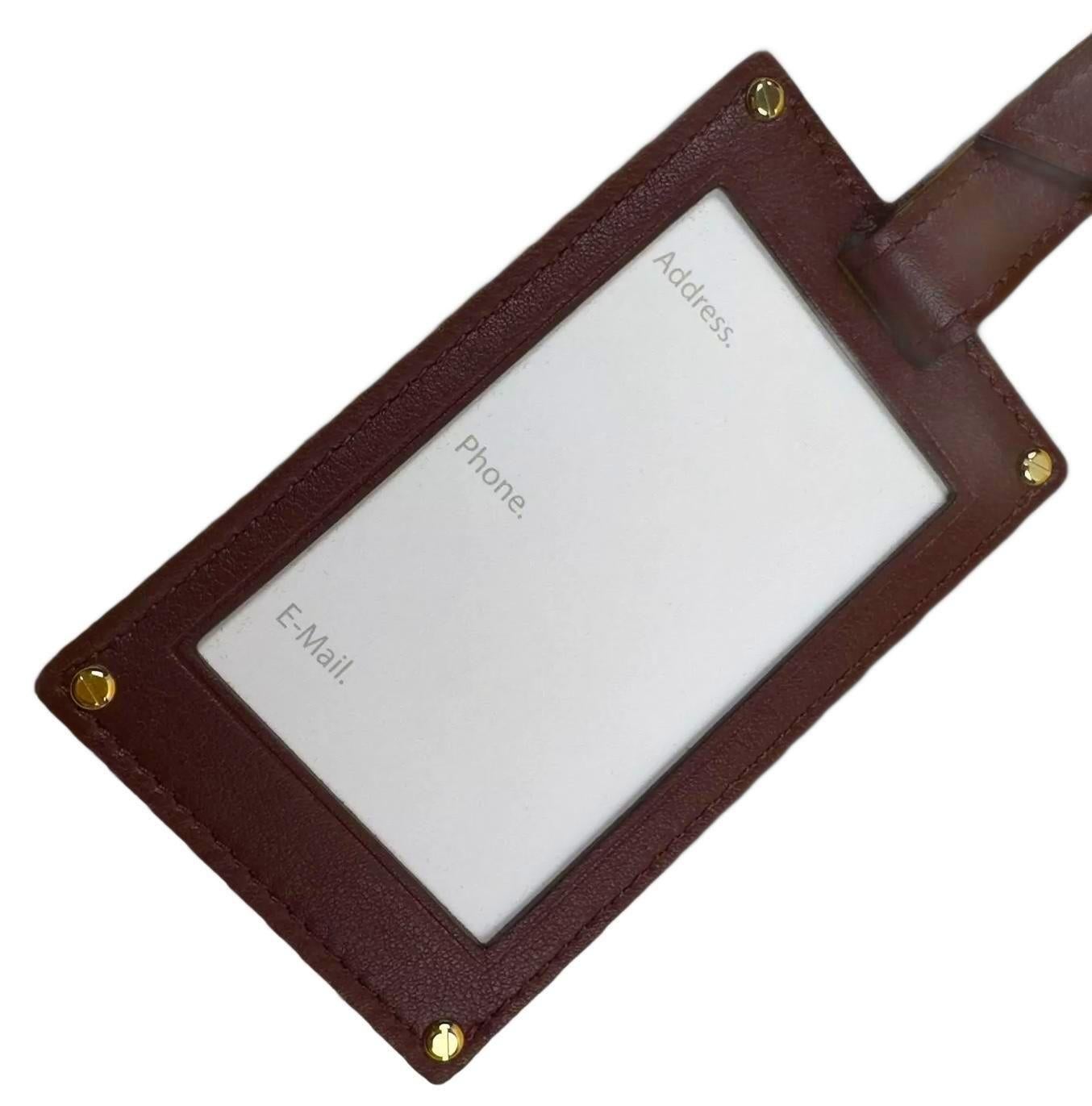 Cartier Paris Burgundy Calfskin Leather Luggage Tag For Sale 5