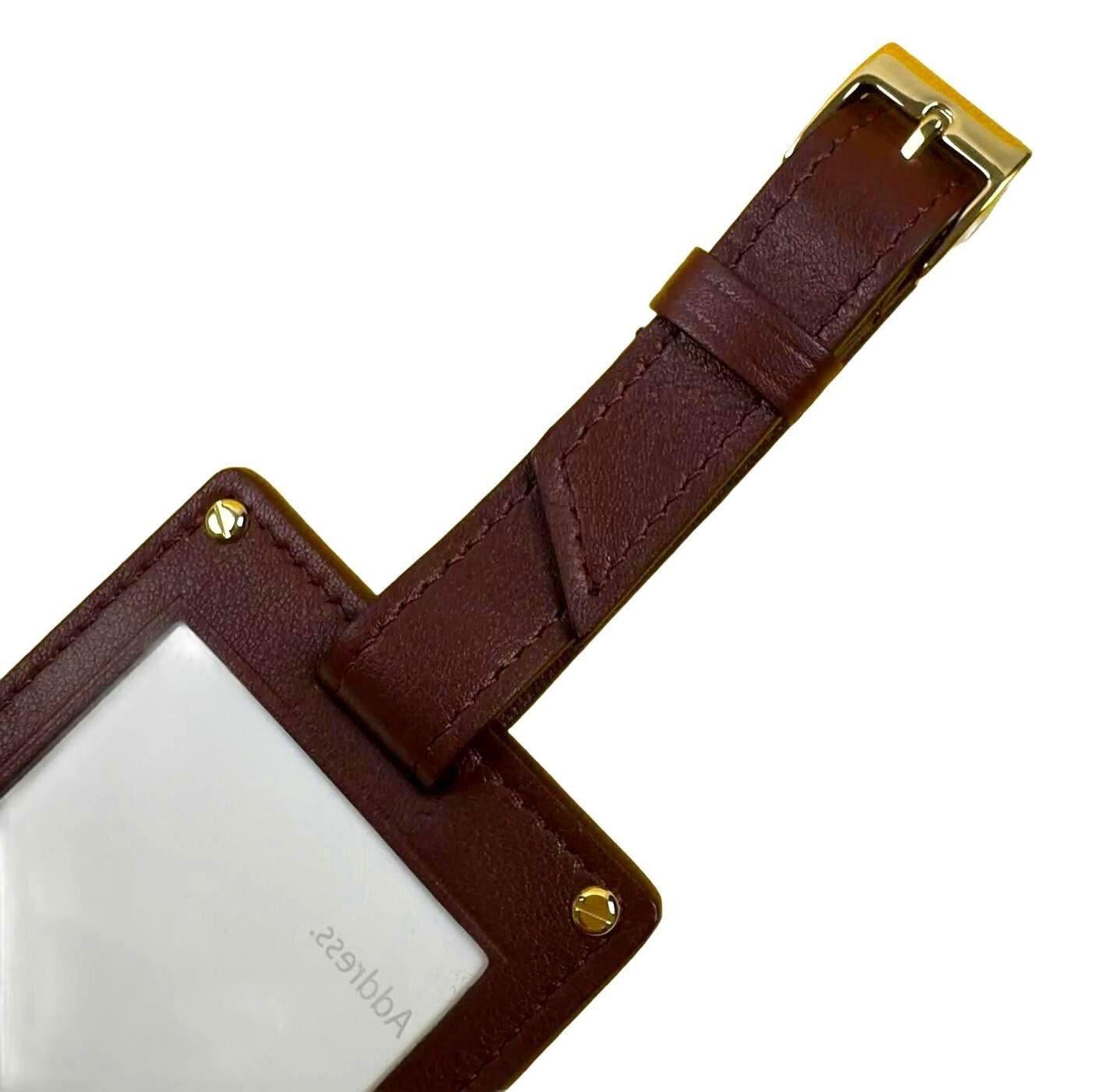 Cartier Paris Burgundy Calfskin Leather Luggage Tag For Sale 3