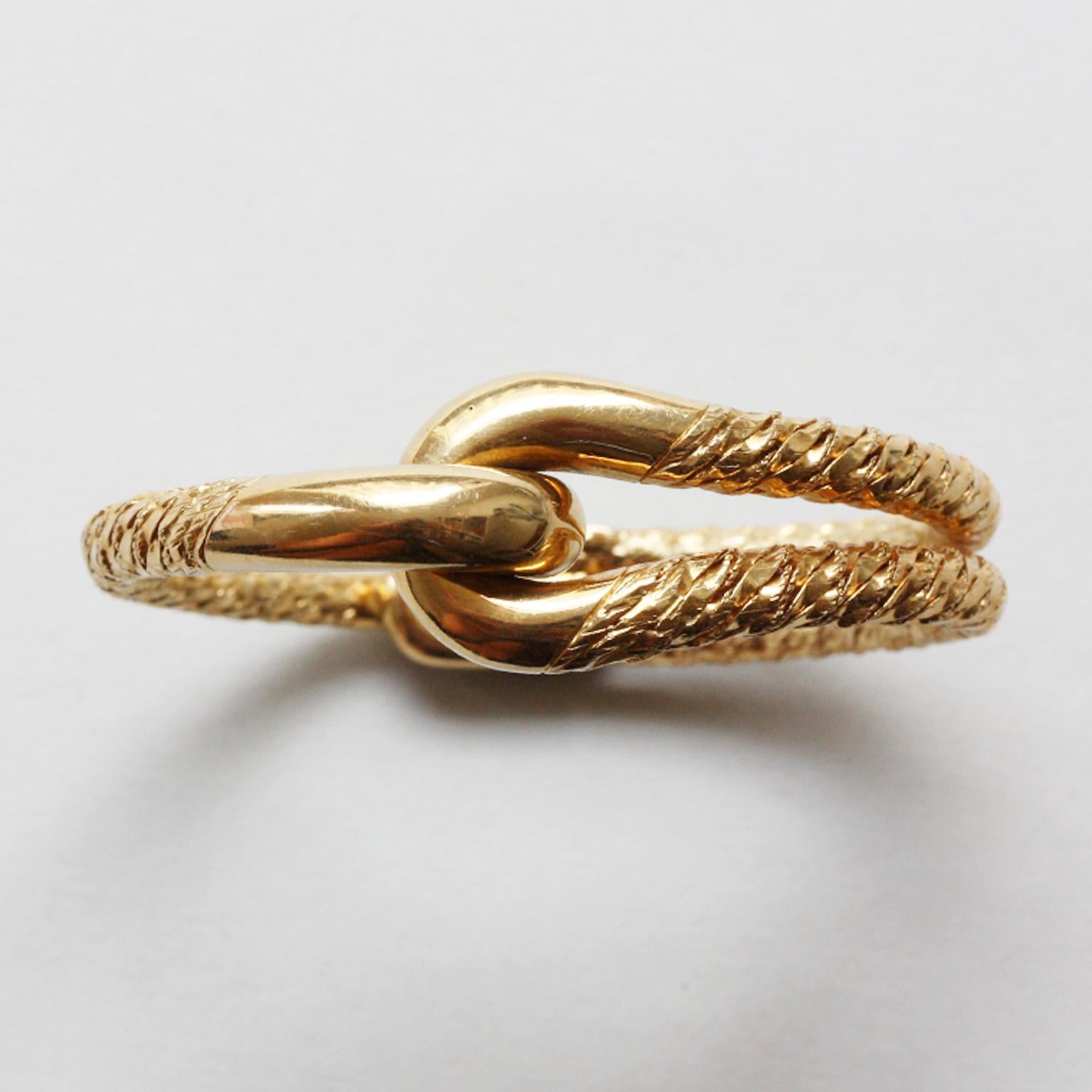 Women's or Men's Cartier Paris by Georges Lenfant Gold Knot Bracelet and Ring