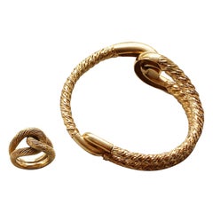 Cartier Paris par Georges Lenfant Bracelet et bague à nœuds en or