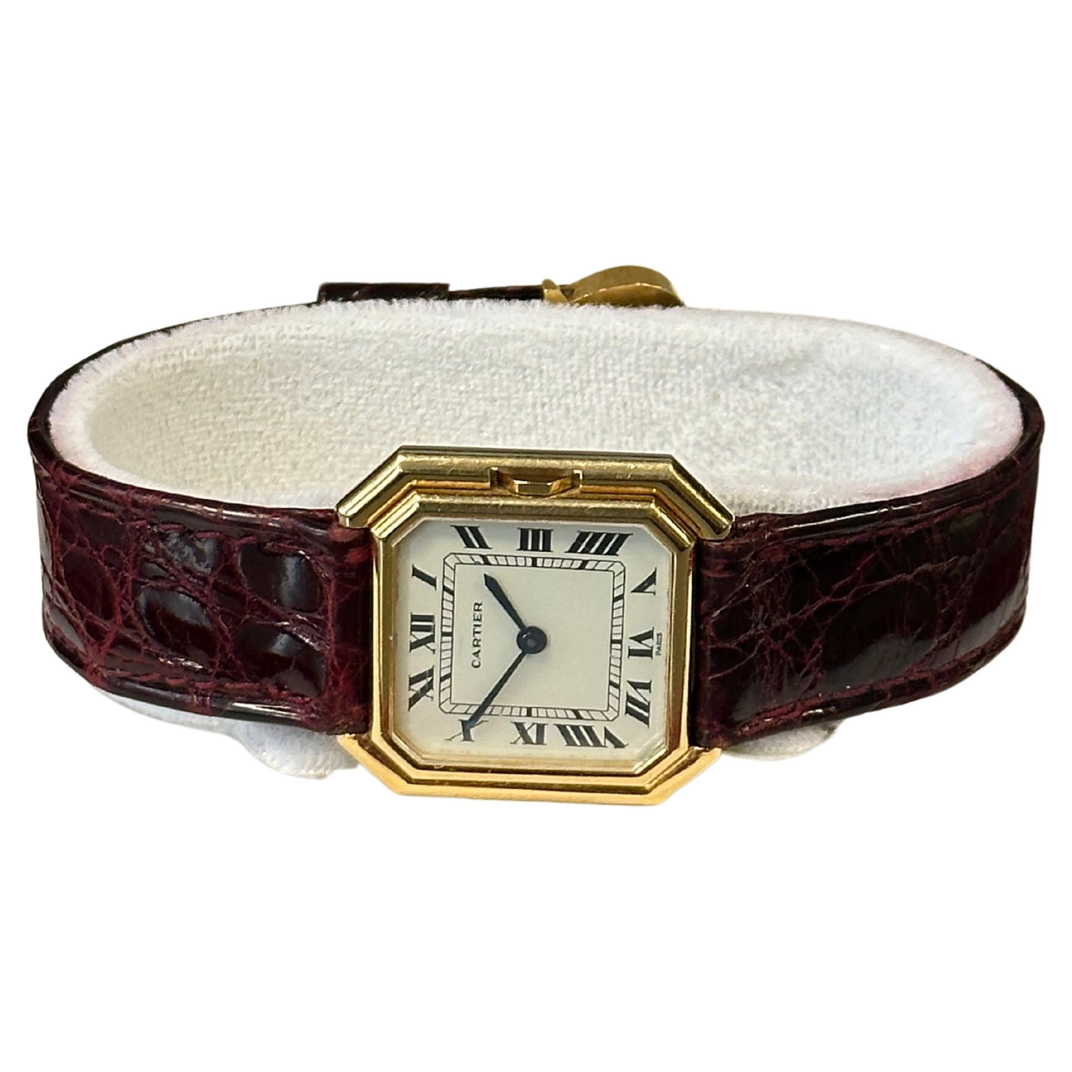 Cartier Paris Centure Vintage Yellow Gold Mechanical Wrist Watch 2