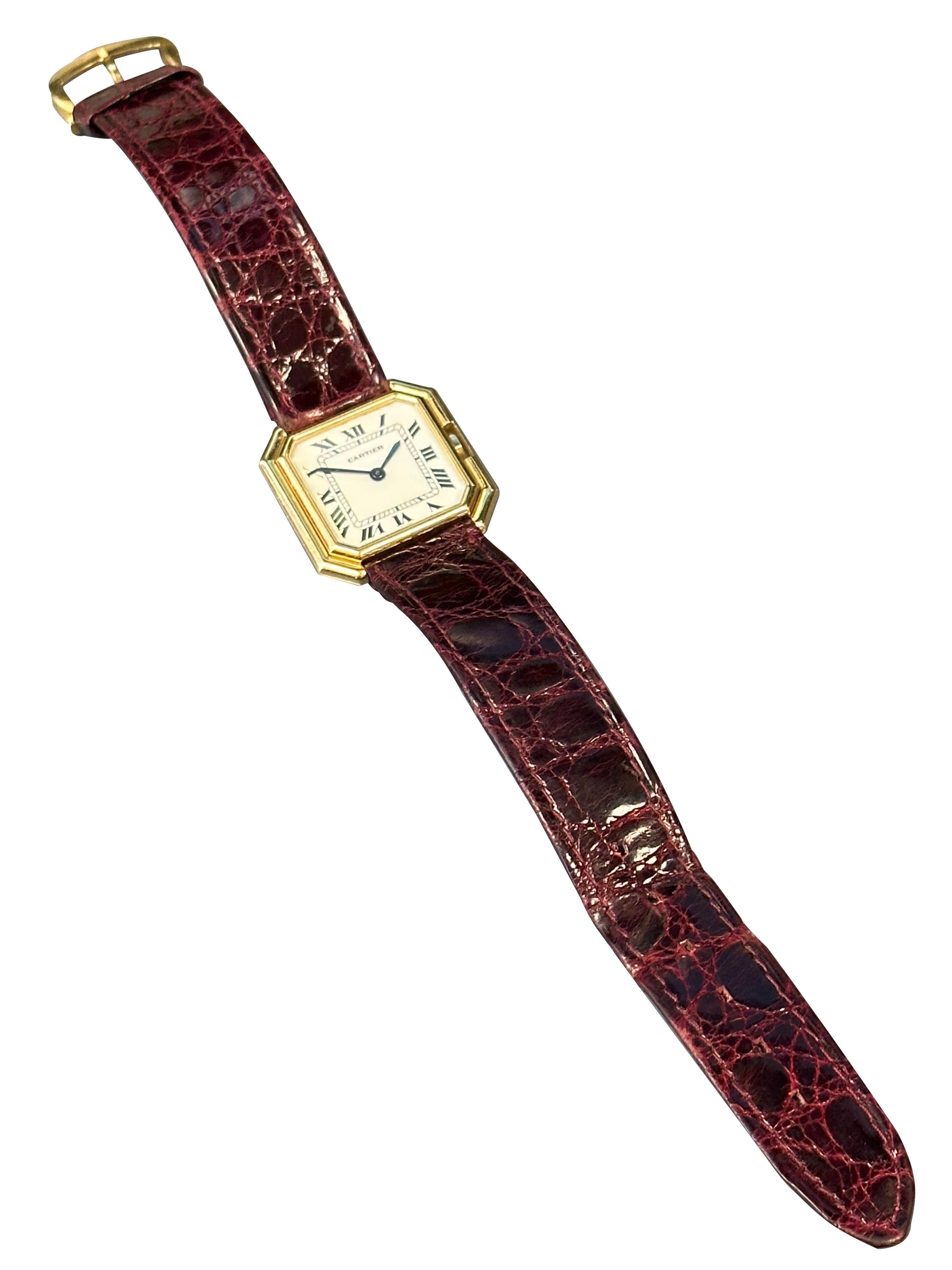 Cartier Paris Centure Vintage Yellow Gold Mechanical Wrist Watch 3