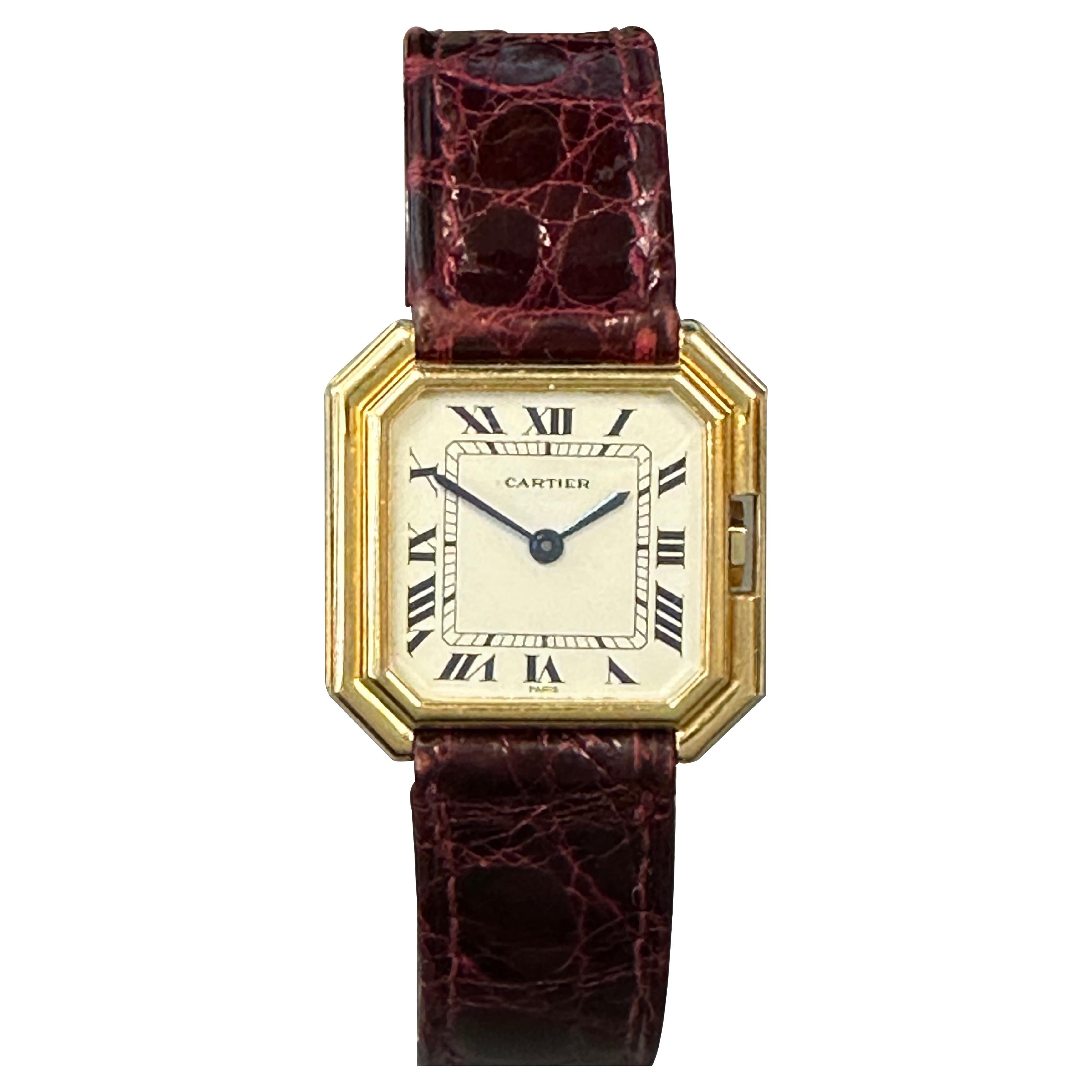Cartier Paris Centure Vintage Yellow Gold Mechanical Wrist Watch