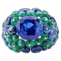 Cartier Paris Ceylon Sapphire and Emerald Boule Ring