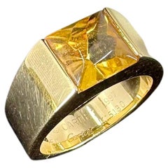Cartier Paris Citrine Tank Band Ring