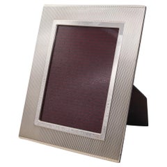 Cartier Paris Classic Desk Large Picture Frame in .925 Sterling Silver and Wood