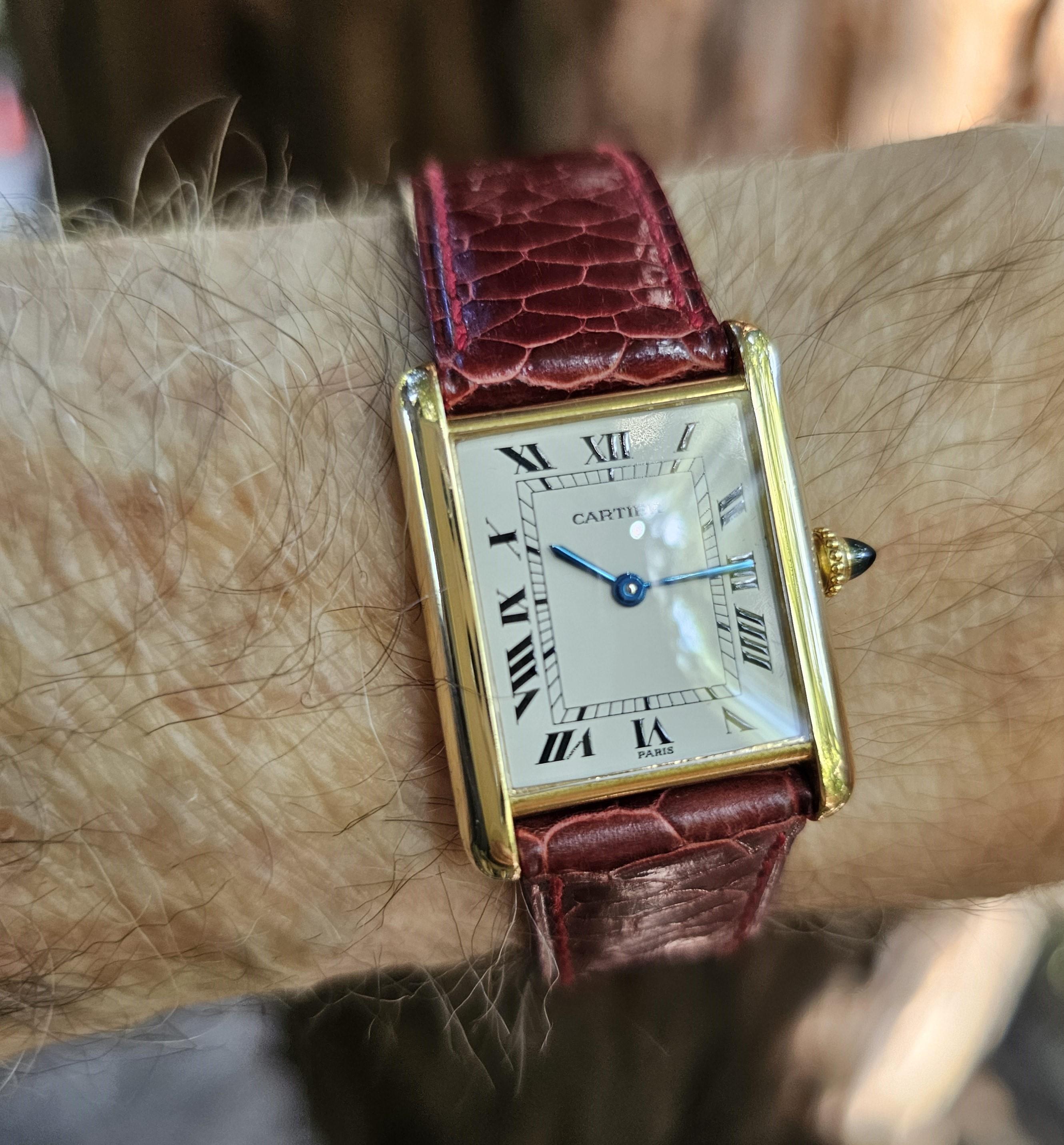 Cartier Paris Classic Tank LC GM Große Tankuhr ca. 1973-1978 im Angebot 6