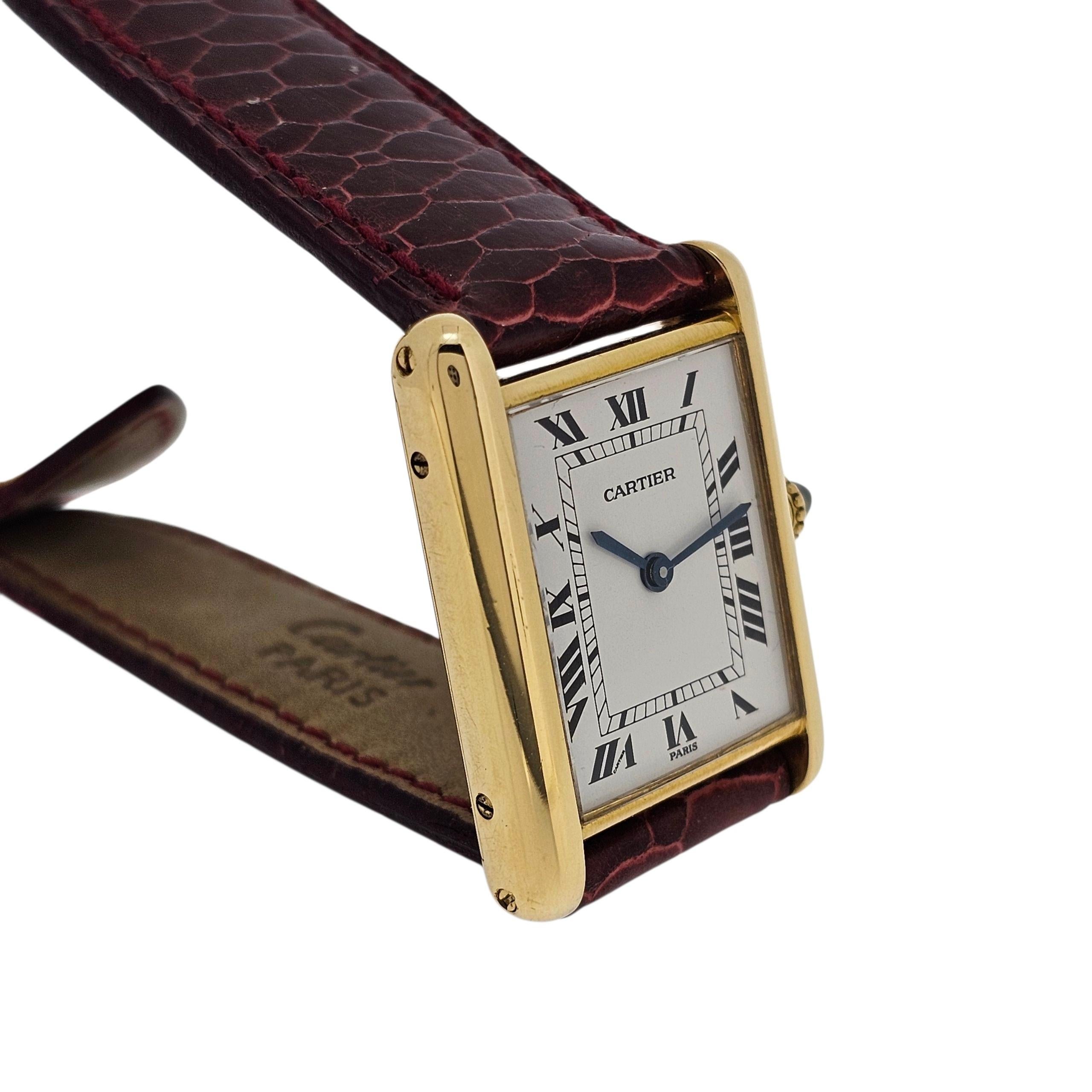 Cartier Paris Classic Tank LC GM Große Tankuhr ca. 1973-1978 für Damen oder Herren im Angebot