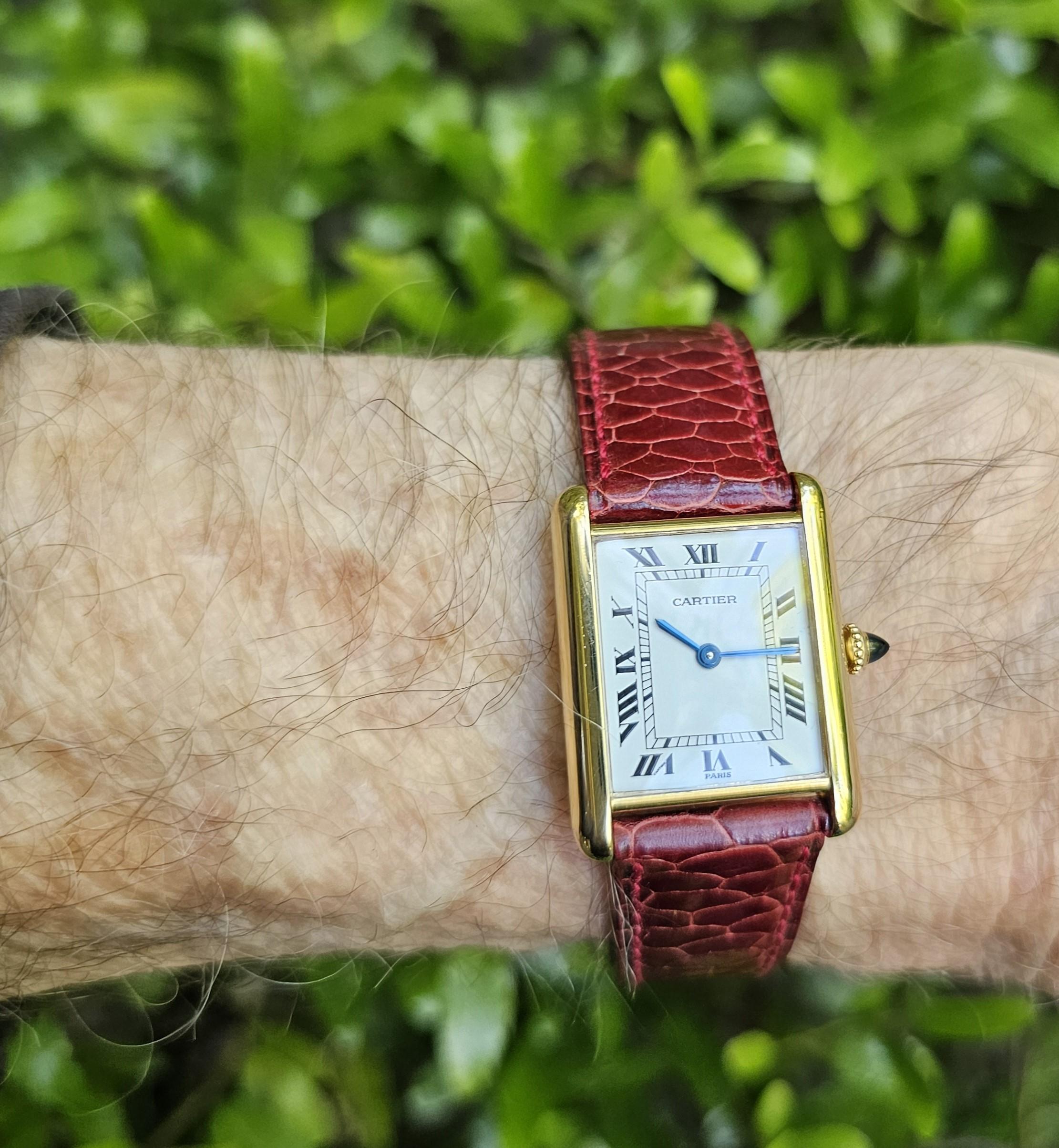 Cartier Paris Classic Tank LC GM Große Tankuhr ca. 1973-1978 im Angebot 1