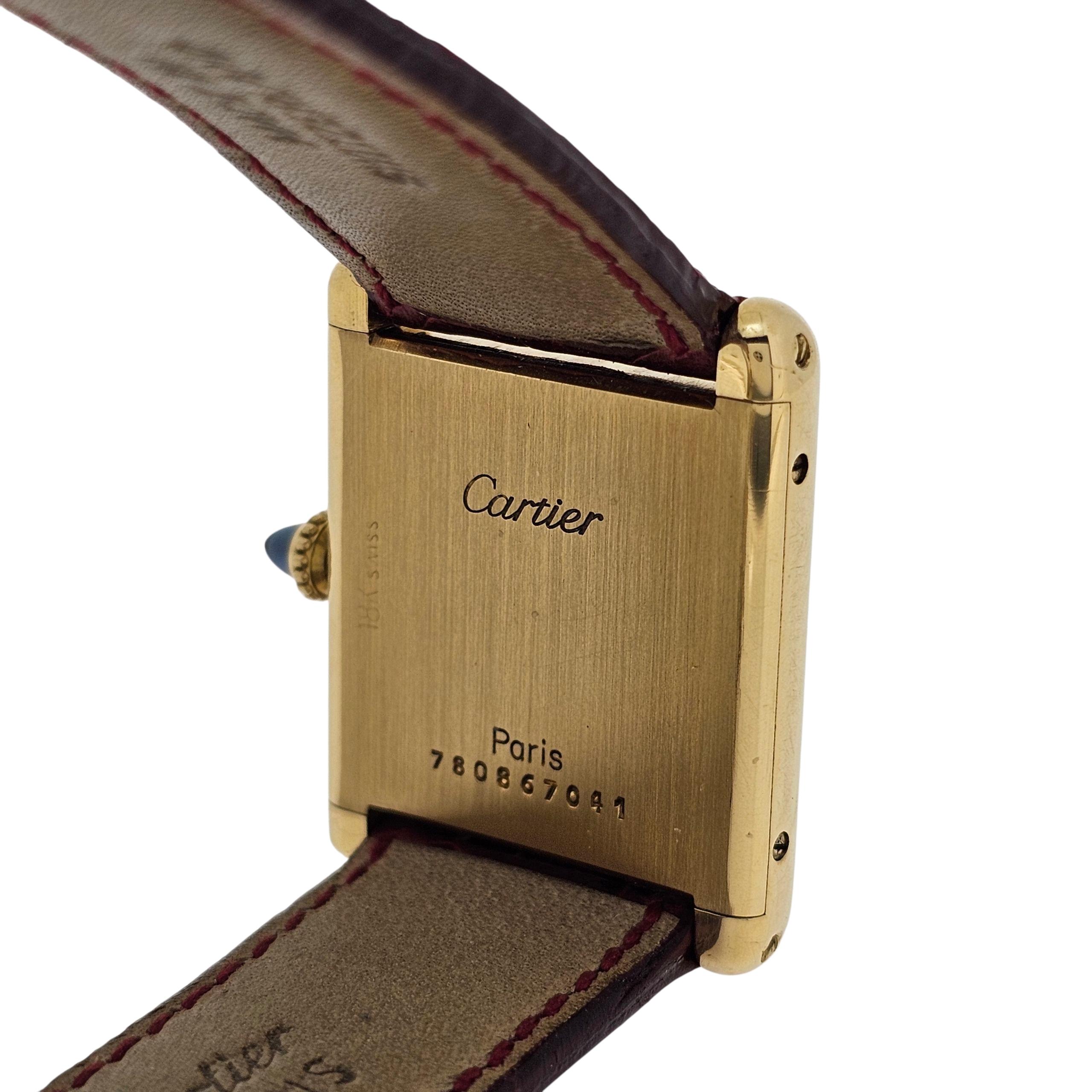 Cartier Paris Classic Tank LC GM Große Tankuhr ca. 1973-1978 im Angebot 2