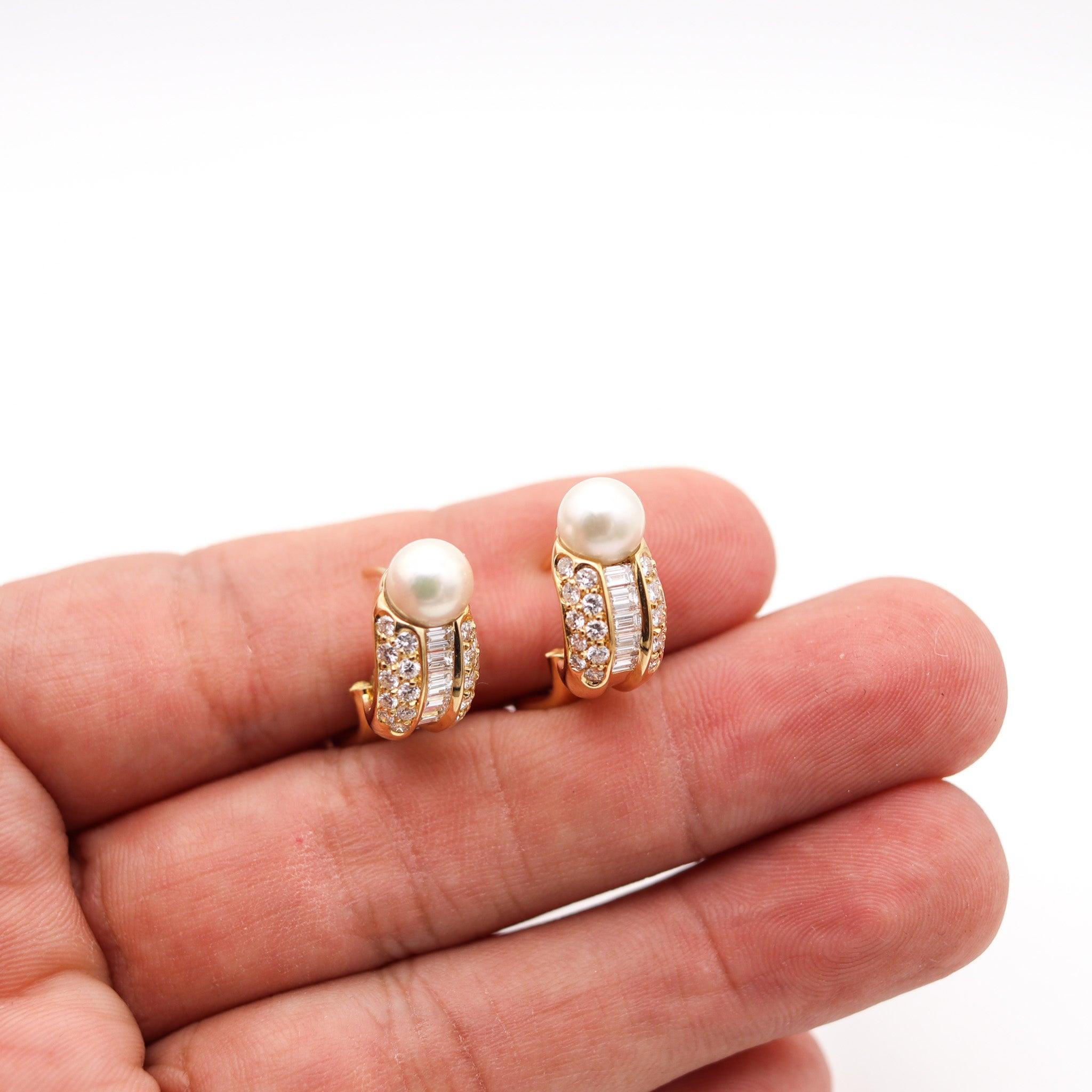 CARTIER Paris Clips-On Earrings In 18Kt Yellow Gold With Pearls And Diamonds Box 4