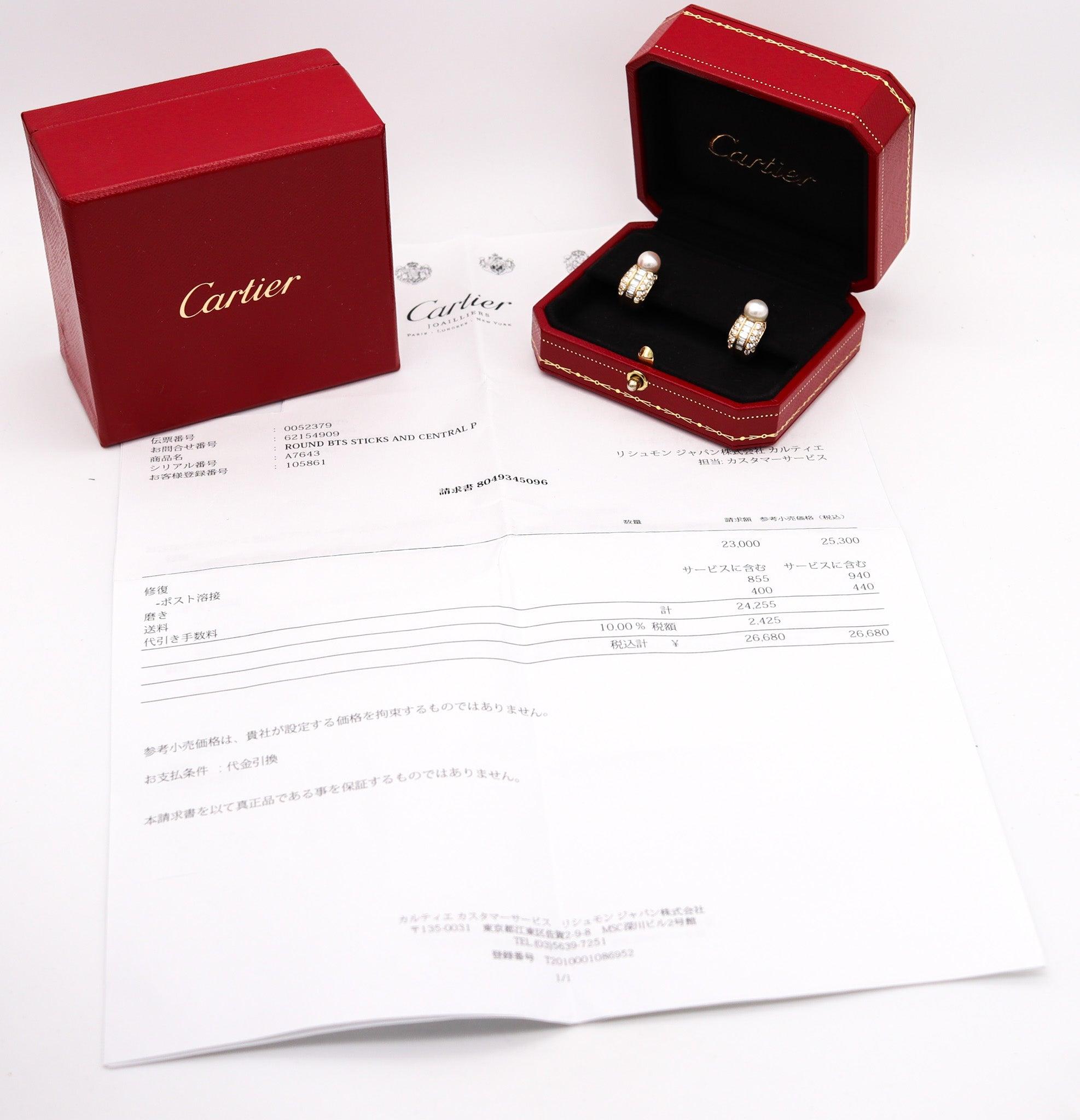 Clips on earrings designed by Cartier.

These are a superb pair of clips-on earrings, created in Paris France by the jewelry house of Cartier. The beautiful earrings has been crafted with classic patterns in solid yellow gold of 18 karats with high