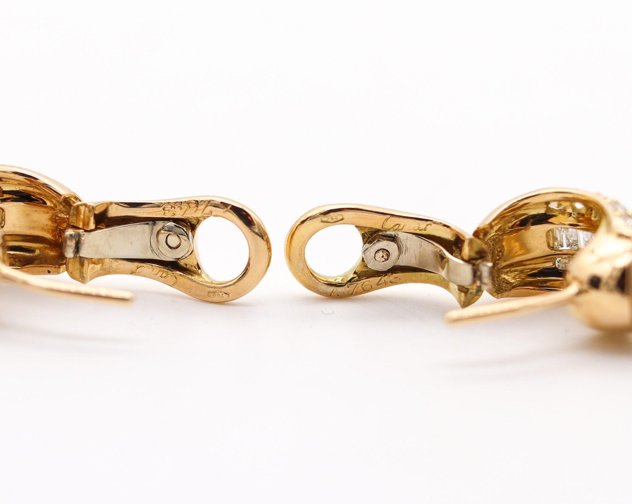 CARTIER Paris Clips-On Earrings In 18Kt Yellow Gold With Pearls And Diamonds Box 2