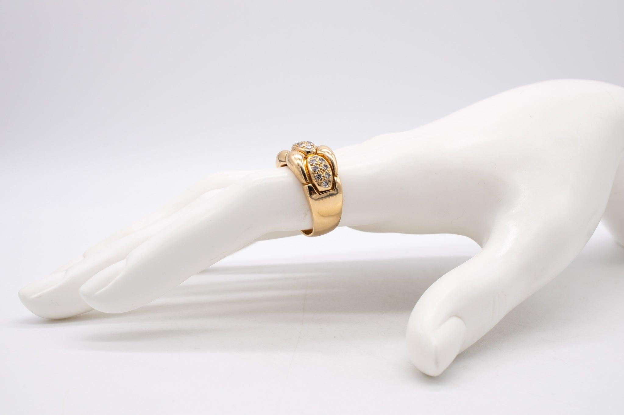 Contemporary Cartier Paris Cocktail Ring in 18Kt Yellow Gold with 0.50 Cts in VS Diamonds
