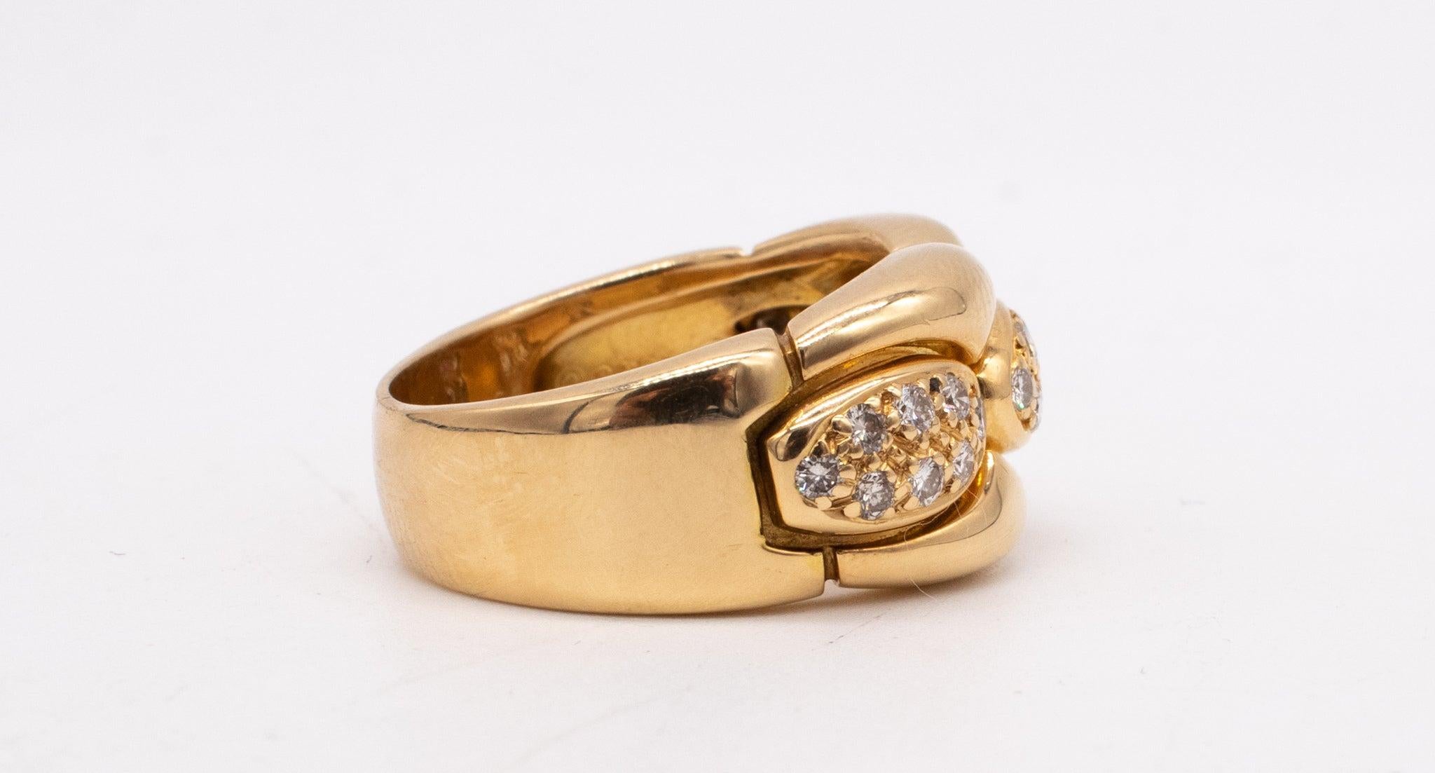 Brilliant Cut Cartier Paris Cocktail Ring in 18Kt Yellow Gold with 0.50 Cts in VS Diamonds