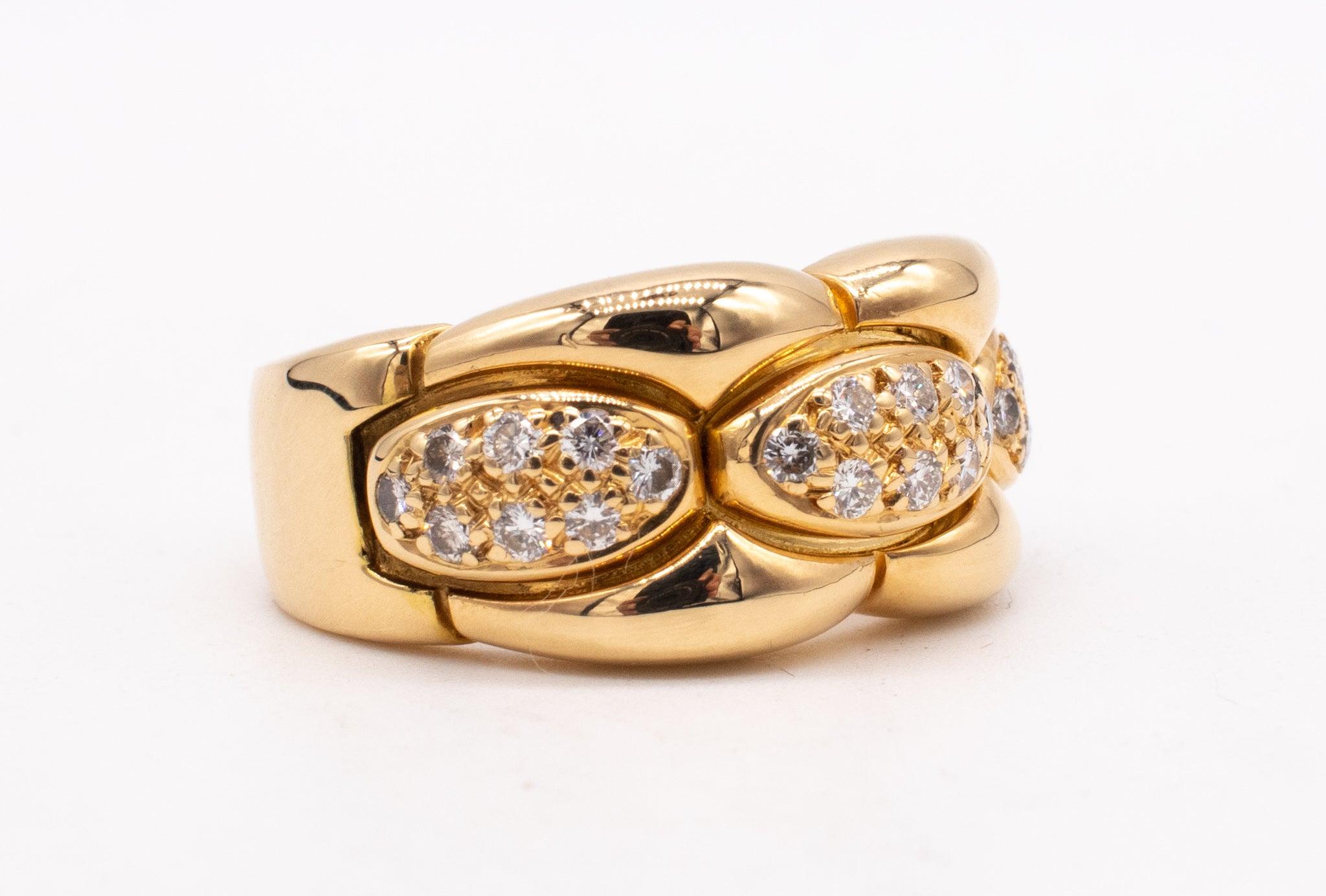 Cartier Paris Cocktail Ring in 18Kt Yellow Gold with 0.50 Cts in VS Diamonds In Excellent Condition In Miami, FL