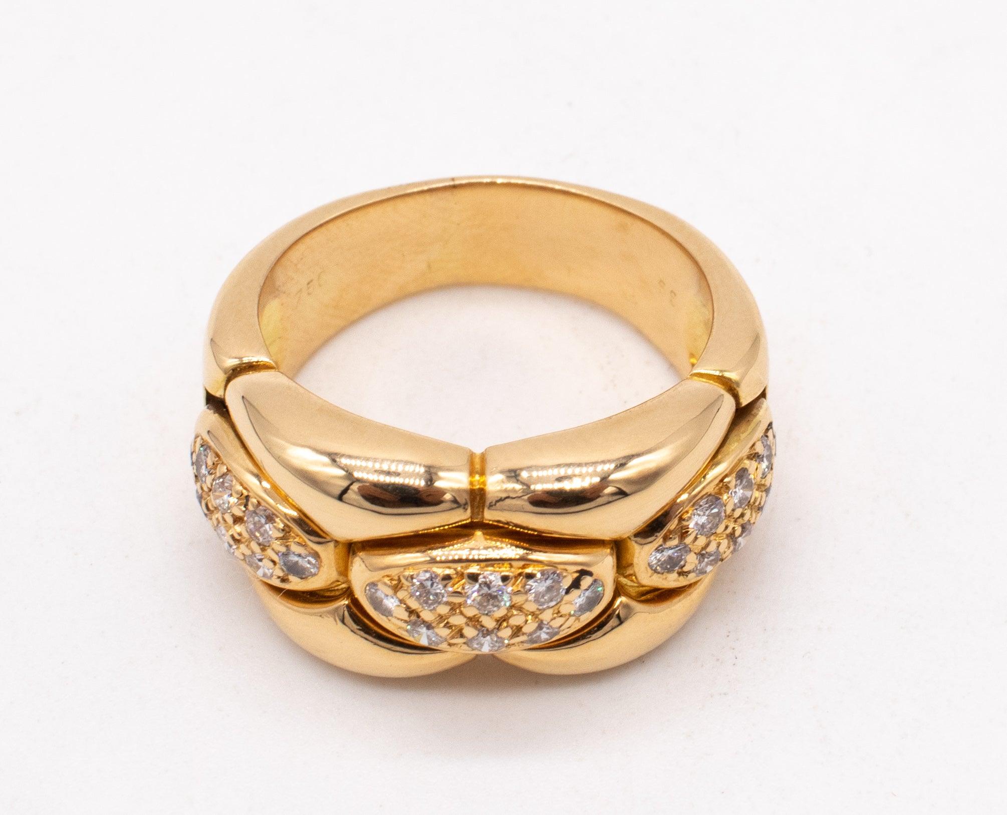 Women's or Men's Cartier Paris Cocktail Ring in 18Kt Yellow Gold with 0.50 Cts in VS Diamonds