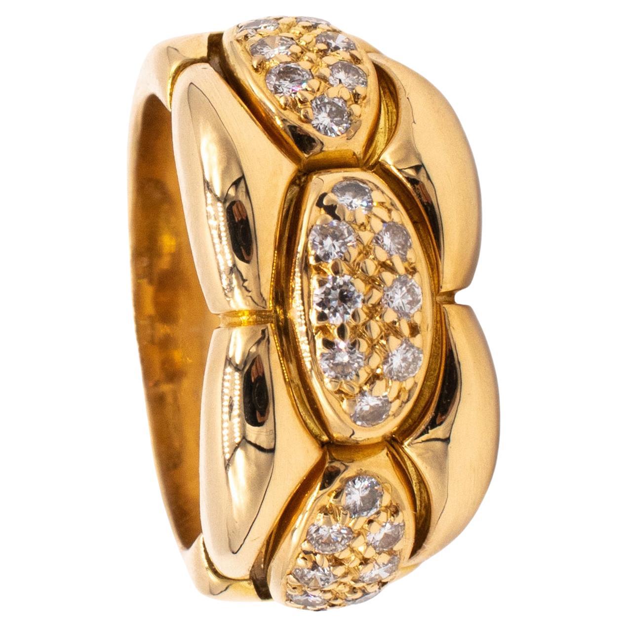 Cartier Paris Cocktail Ring in 18Kt Yellow Gold with 0.50 Cts in VS Diamonds