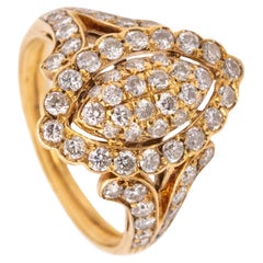 Cartier Paris Cocktail Ring in 18Kt Yellow Gold with 1.86 Cts in VS Diamonds