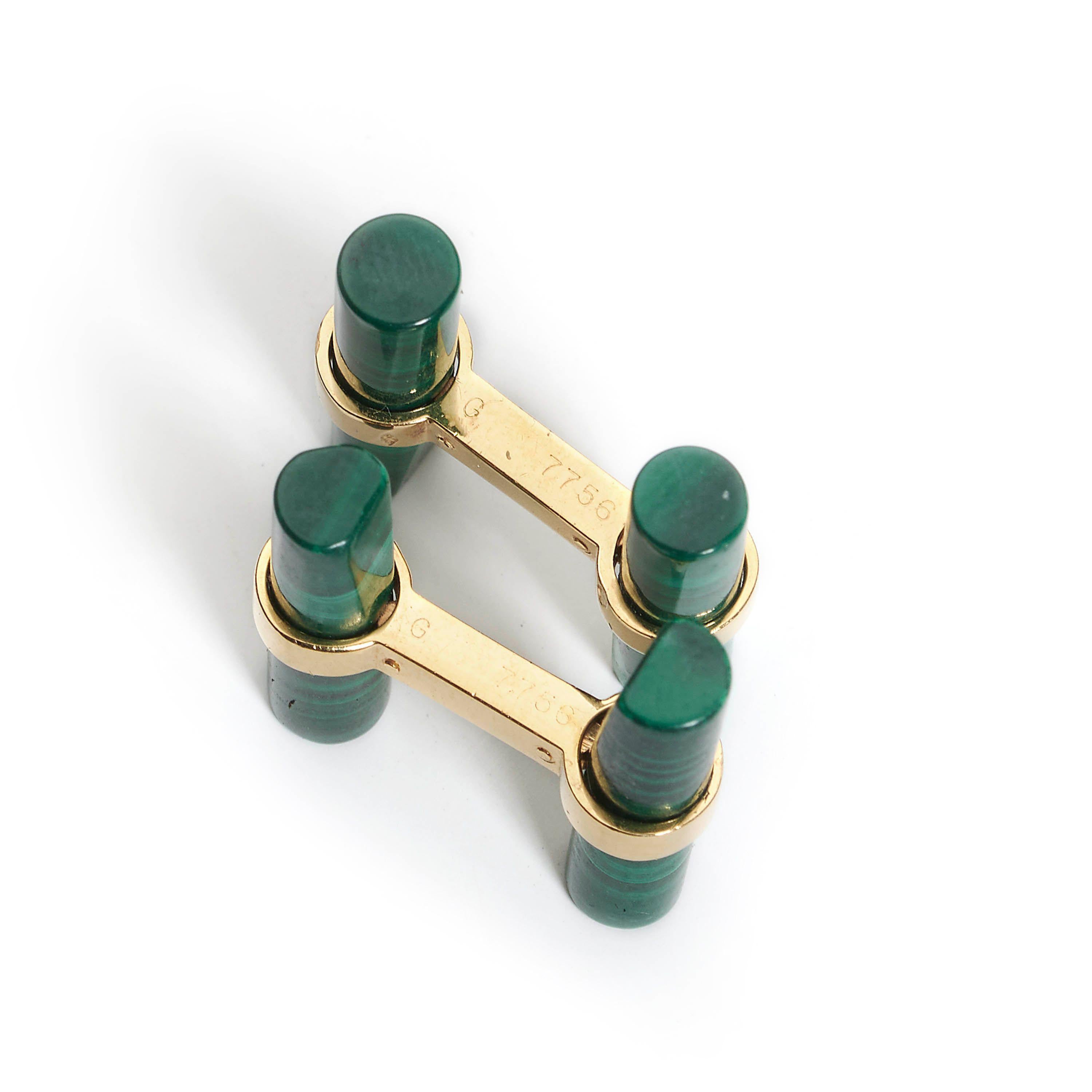 Cartier Paris Cufflink Set, with Multiple Gemstone Batons, Circa 1985 In Good Condition For Sale In London, GB