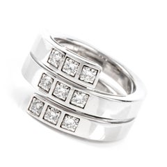 Cartier Paris Diamond 18 Karat White Gold Band Ring