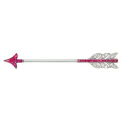 Cartier, Paris diamond and ruby arrow jabot brooch