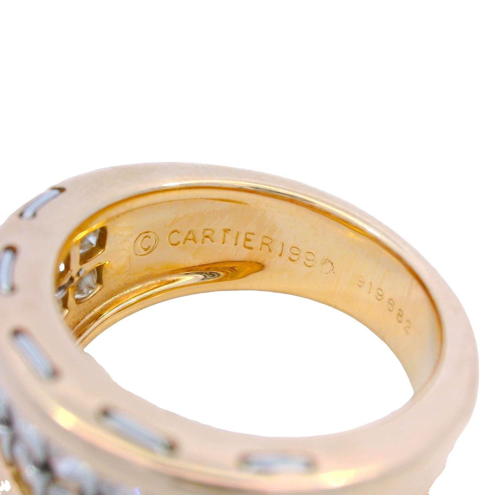 Anello a fascia con diamanti Cartier Paris in oro rosa 18 carati misura 6 in vendita 5