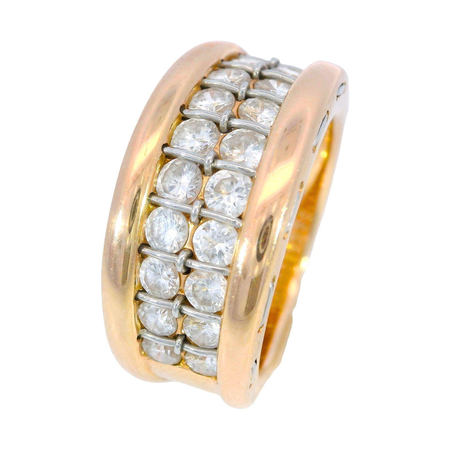 Anello a fascia con diamanti Cartier Paris in oro rosa 18 carati misura 6 In condizioni ottime in vendita a Fairfield, CT