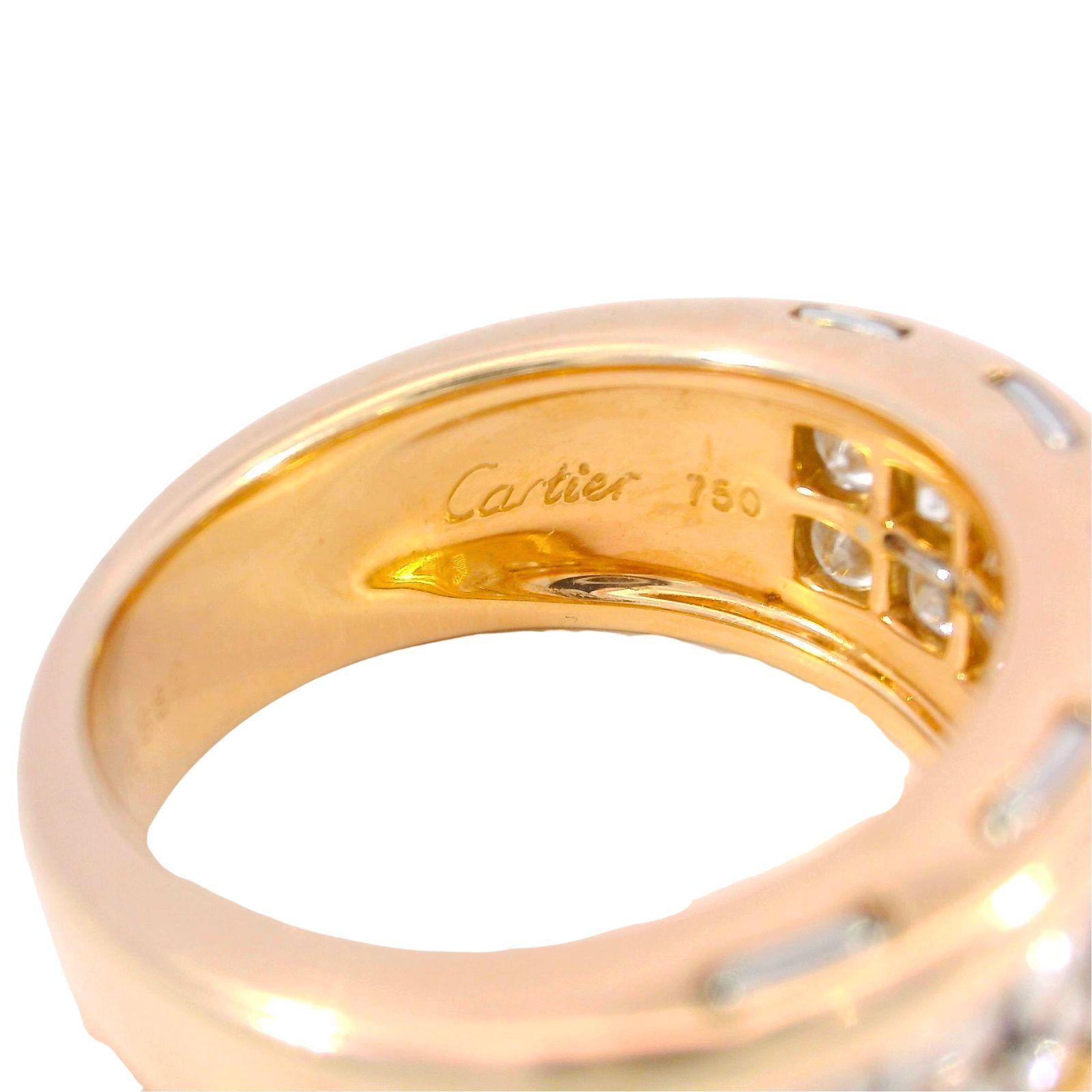 Anello a fascia con diamanti Cartier Paris in oro rosa 18 carati misura 6 in vendita 4